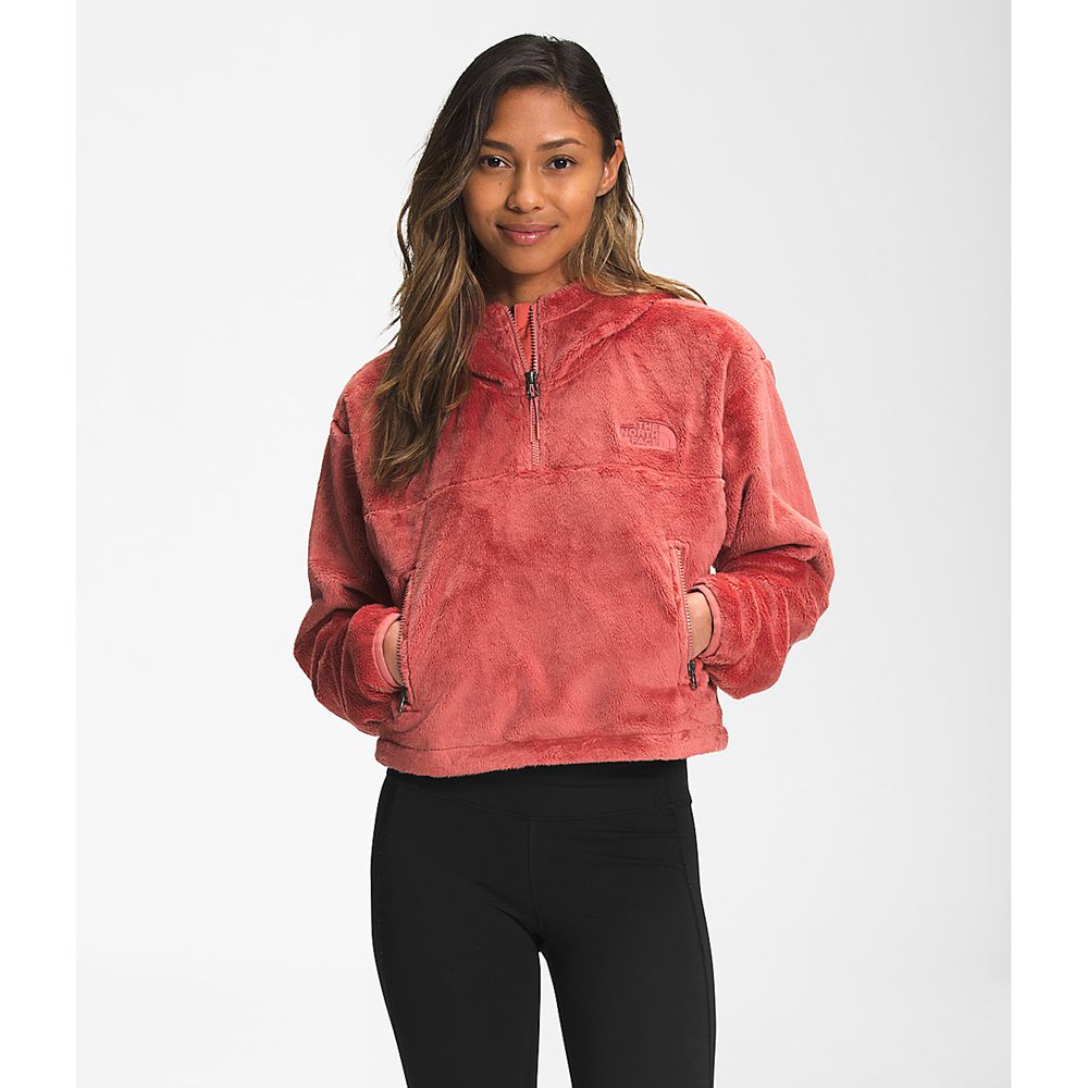 The North Face Hooded Jacket Womens Australia - The North Face Osito ¼ Zip Rose (RGP-523496)